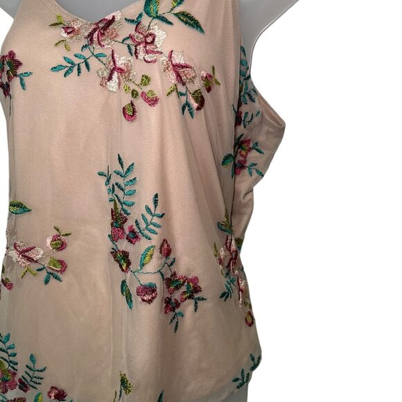 Willow Embroidered Floral Tank Top | Size Large - Picture 6 of 7